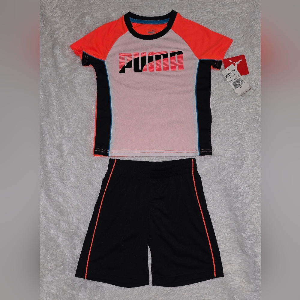 PUMA Kids Pink and Black Athletic Set